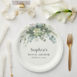 Brunch y Bubbly Glass of Champange Bridal Shower ペーパープレート