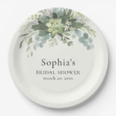 Brunch y Bubbly Glass of Champange Bridal Shower ペーパープレート (正面)