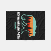 Brundage Mountain Idaho Skiing Snowboarding Bear  フリースブランケット (正面(横))