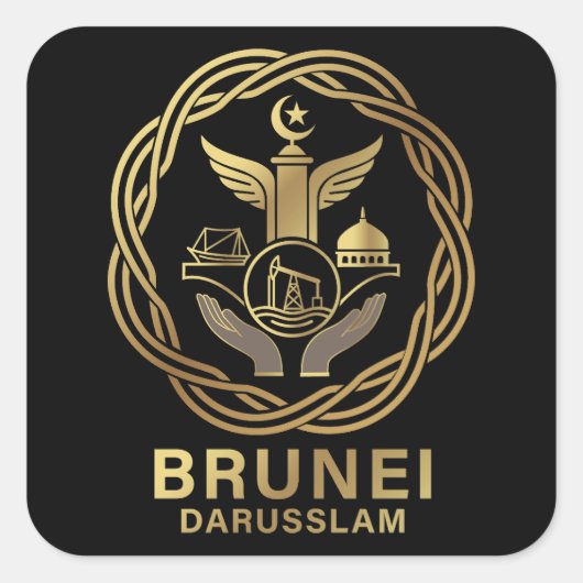 Brunei Darusslam Southeast Asia スクエアシール (正面)