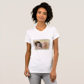 Brunetteファンタジーとソフトリーフ秋背景 Tシャツ (正面フル)