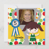 Brunette写真を追加カスタムチアリーダー招待状 招待状 (正面)