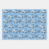 Brunette Boy Hockey Personalized ラッピングペーパーシート (正面3)