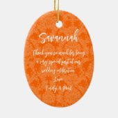 Brunette Bridesmaid Gift You Choose Colors セラミックオーナメント (裏面)