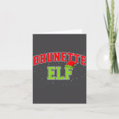 Brunette Elf Christmas Family Matching Group Xmas  カード (正面)