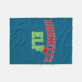 Brunette Elf Christmas Family Matching Group Xmas  フリースブランケット (正面(横))