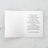 Brunette Girl in Dark Teal Gown Happy BDay Queen カード (内部)