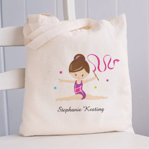 Brunette Gymnast Personalized トートバッグ