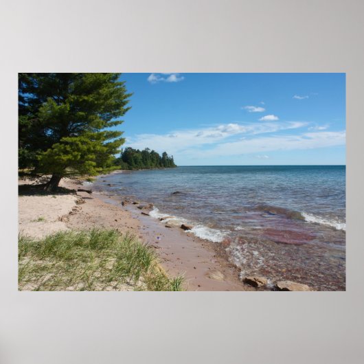 Brunette Park Shoreline — Lake Superior, Michigan ポスター (正面)
