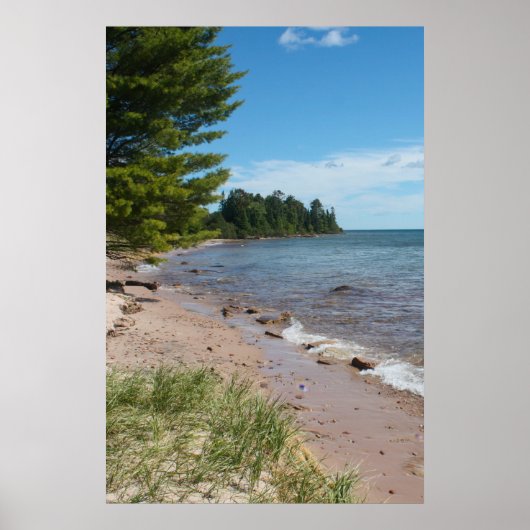 Brunette Park Shoreline — Lake Superior, Michigan ポスター (正面)