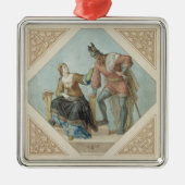 Brunhildeおよびハーゲンの「Niebeluのためのイラストレーション メタルオーナメント (正面)