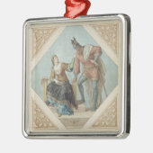 Brunhildeおよびハーゲンの「Niebeluのためのイラストレーション メタルオーナメント (左)