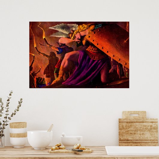 Brunhilde Weeps at Sigfried's葬式パイア ポスター (キッチン)