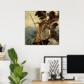 ”Brunnhilde Valkerie Maiden” by Arthur Rackham ポスター (ホームオフィス)