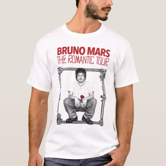 Bruno Mars 2026 The Romantic Tour Rose Tシャツ (正面)