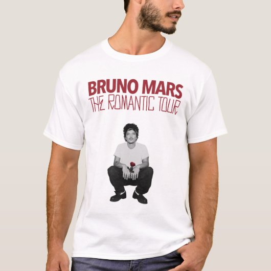Bruno Mars The Romantic Tour 2026 Rose Tシャツ (正面)
