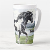 Brunskjottur Black pinto Icelandic カフェラテマグ (右アングル)