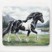 Brunskjottur Black pinto Icelandic マウスパッド (正面)