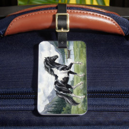 Brunskjottur Black pinto Icelandic ラゲッジタグ