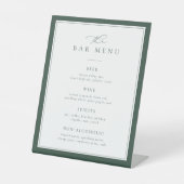 BRUNSWICK緑のバーメニューリスト 台座サイン (正面)