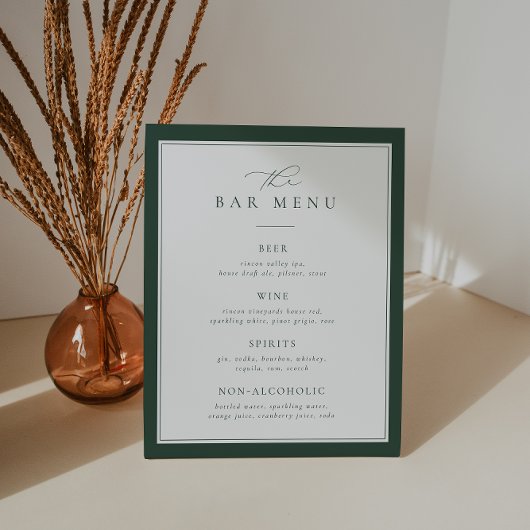 BRUNSWICK緑のバーメニューリスト 台座サイン