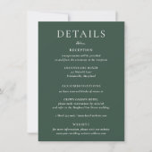 BRUNSWICK Green Wedding Details Card 招待状 (正面)