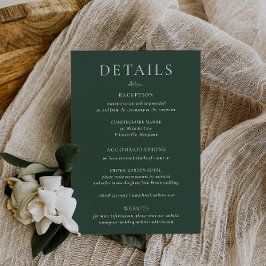 BRUNSWICK Green Wedding Details Card 招待状