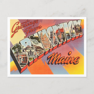 Brunswick, Maine Vintage Travelからの挨拶 ポストカード