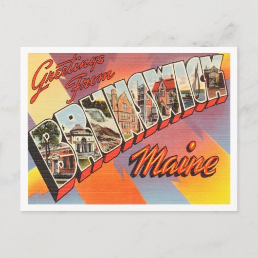 Brunswick, Maine Vintage Travelからの挨拶 ポストカード (正面)