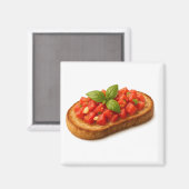 Bruschetta Tomatoes Basil Garlic Olive Oil マグネット (正面/裏面)