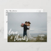 Brush エレガント Script LOVE & PHOTO付き感謝していBRUSH ポストカード (正面/裏面)
