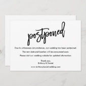 Brush モダン Scriptの結婚延期カード セーブザデート (正面/裏面)