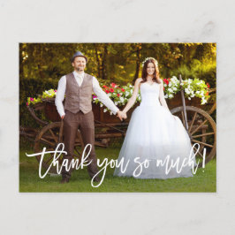 Brush モダン Script結婚 S Thank You Much W ポストカード