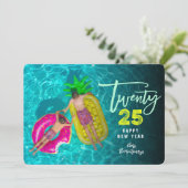 Brush モダン Script 2025タイポグラフィ年末年始の写真 シーズンカード (スタンド正面)