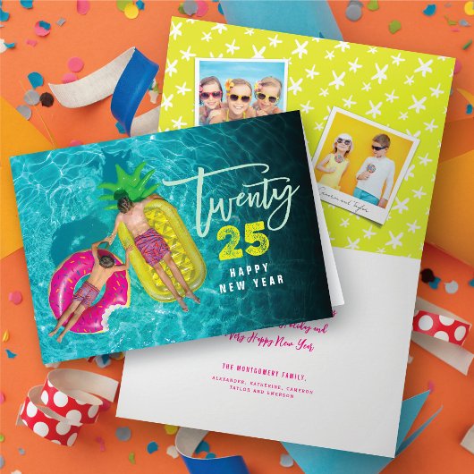 Brush モダン Script 2025タイポグラフィ年末年始の写真 シーズンカード