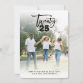 Brush モダン Script 2025タイポグラフィ年末年始の写真 シーズンカード (正面)