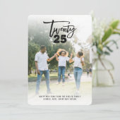 Brush モダン Script 2025タイポグラフィ年末年始の写真 シーズンカード (スタンド正面)