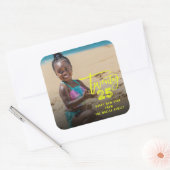 Brush モダン Script 2025タイポグラフィ年末年始の写真 スクエアシール (封筒)