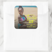 Brush モダン Script 2025タイポグラフィ年末年始の写真 スクエアシール (バッグ)