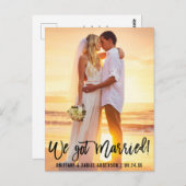 Brush モダン Script Coule Photo We得 （ブラシスクリプトカップル写真We ポストカード (正面/裏面)