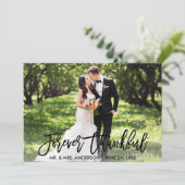 Brush モダン Script Forever Thank Photo 結婚's サンキューカード (スタンド正面)