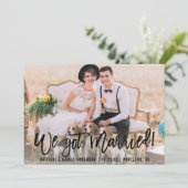 Brush モダン Script We写真得結婚した 案内状 (スタンド正面)