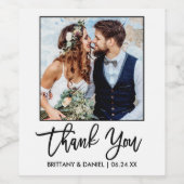 Brush モダン Script's Thank 結婚 You Coule Photo ワインラベル (シングルラベル)
