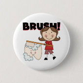 BRUSH – 歯Tシャツとギフト付き女の子 缶バッジ (正面)