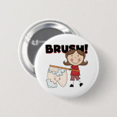 BRUSH – 歯Tシャツとギフト付き女の子 缶バッジ (正面&裏面)