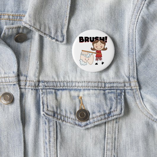 BRUSH – 歯Tシャツとギフト付き女の子 缶バッジ (インサイチュ)