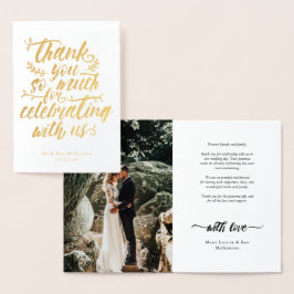 Brush 魅力的 Script Thank You'結婚 S Photo 箔カード