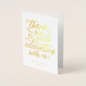 Brush 魅力的 Script Thank You'結婚 S Photo 箔カード (正面)