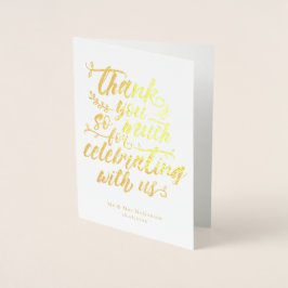 Brush 魅力的 Script Thank You'結婚 S Photo 箔カード