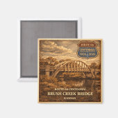 Brush Creek Bridge カンザス州百周年記念土産 マグネット (正面/裏面)